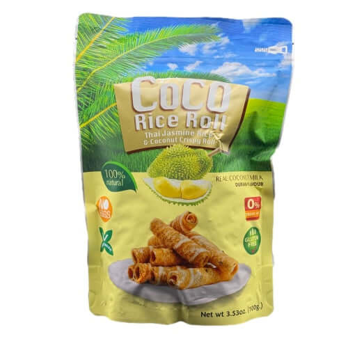 🌱 COCO Rice Roll Duriangeschmack (Glutenfrei) 100g