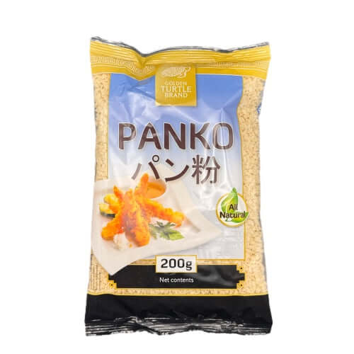 200g pack of GOLDEN TURTLE Japanese Panko breadcrumbs for crispy fried dishes like Tonkatsu and Tempura.