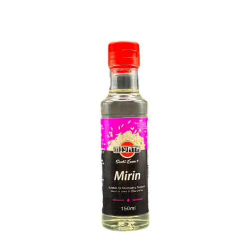 MIYATA Mirin 150ml bottle, sweet rice seasoning for authentic Japanese cuisine.